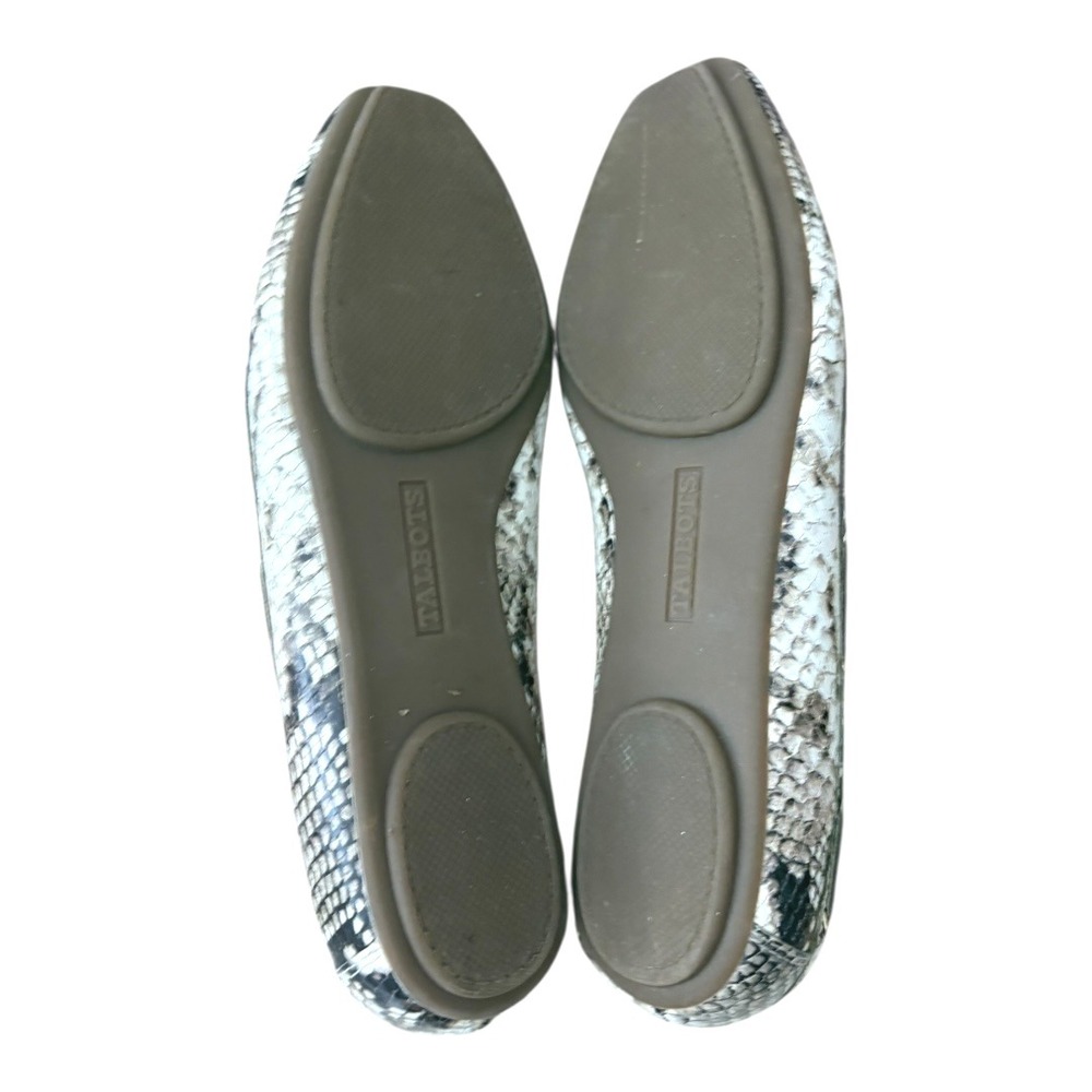 Talbots sz 8 Becca Snakeprint Leather Loafers Flats with Bow Excellent ! - Picture 8 of 11